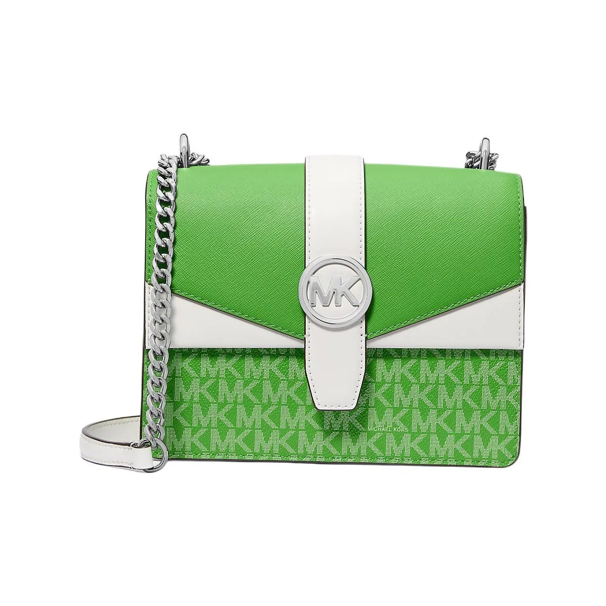 MICHAEL KORS Greenwich Покрытый холст Сумка через плечо Маленькая Женская Травяной зеленый