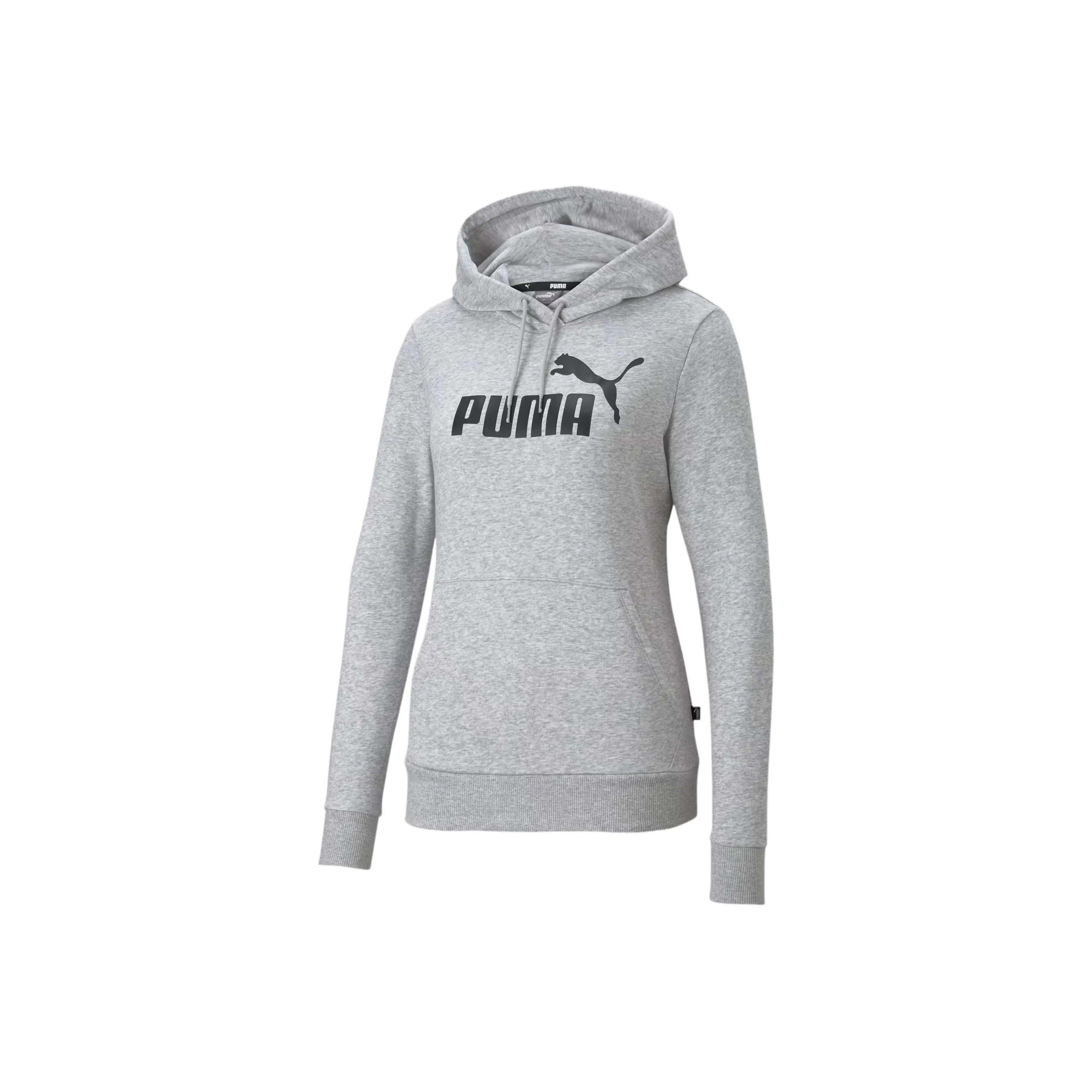 PUMA Essentials Logo Hoodie Sweatshirt Women's Gray