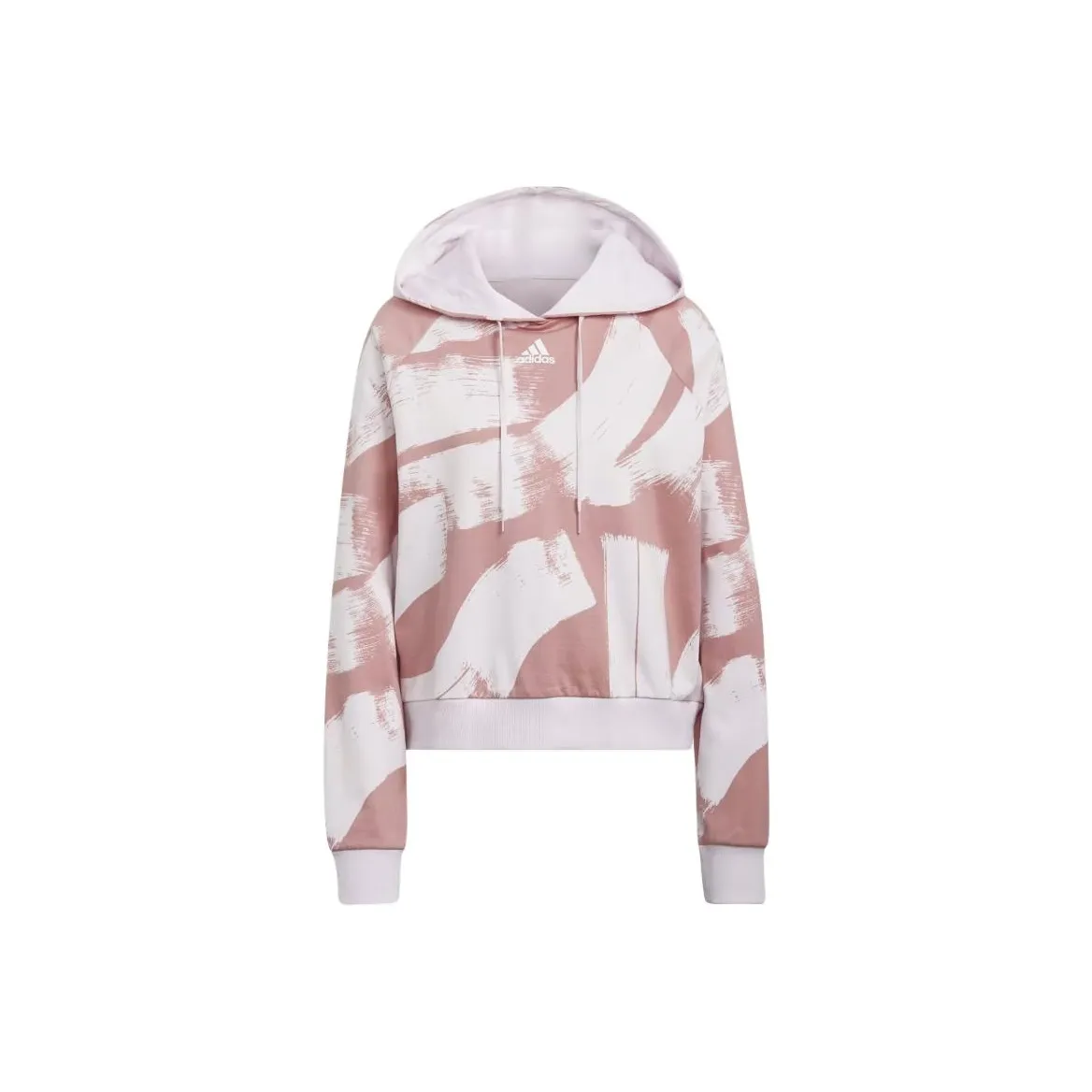 Adidas Essentials Print Relaxed Hoodie Sweatshirt Women's Pink