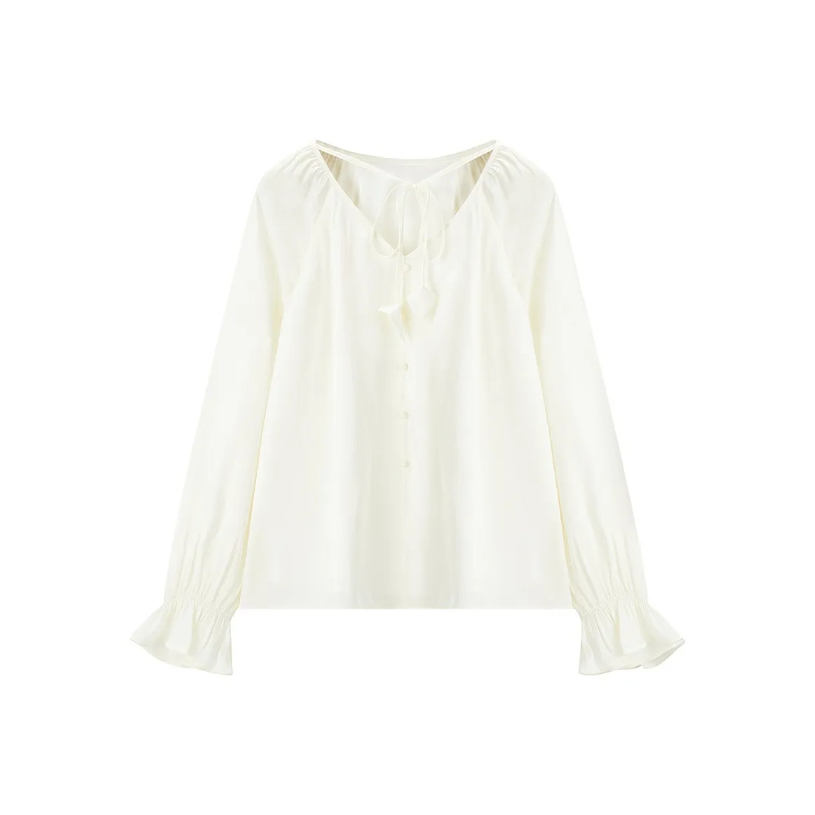 LEDIN Шифон Рубашка Женская Кремовый Бежевый