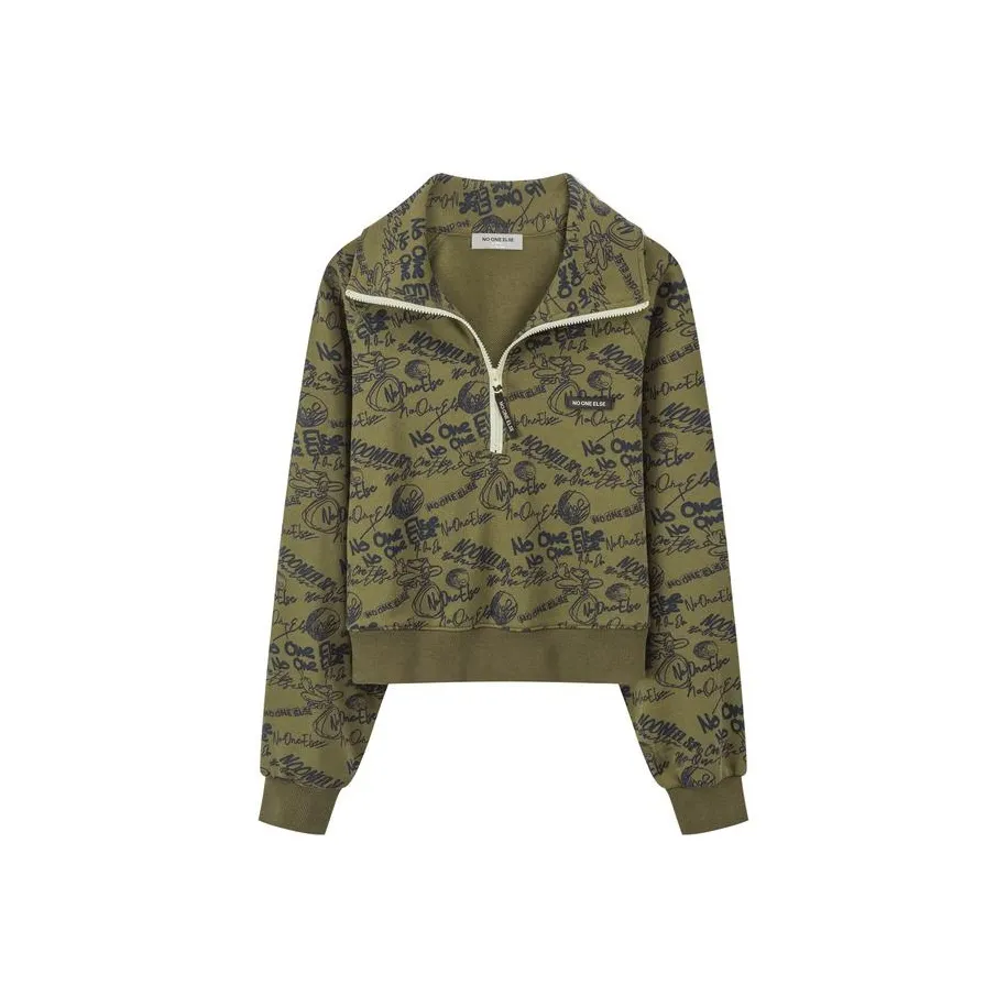 NO ONE ELSE Свитшот Женский Горчично-зеленый