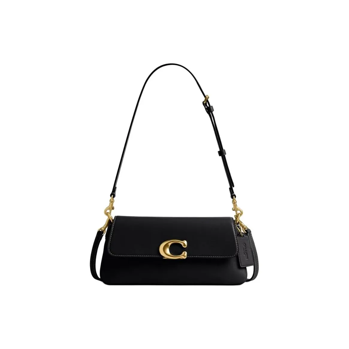 COACH Jet Кожа Портативная Сумка через плечо Сумка на плечо Средняя Женская Черная