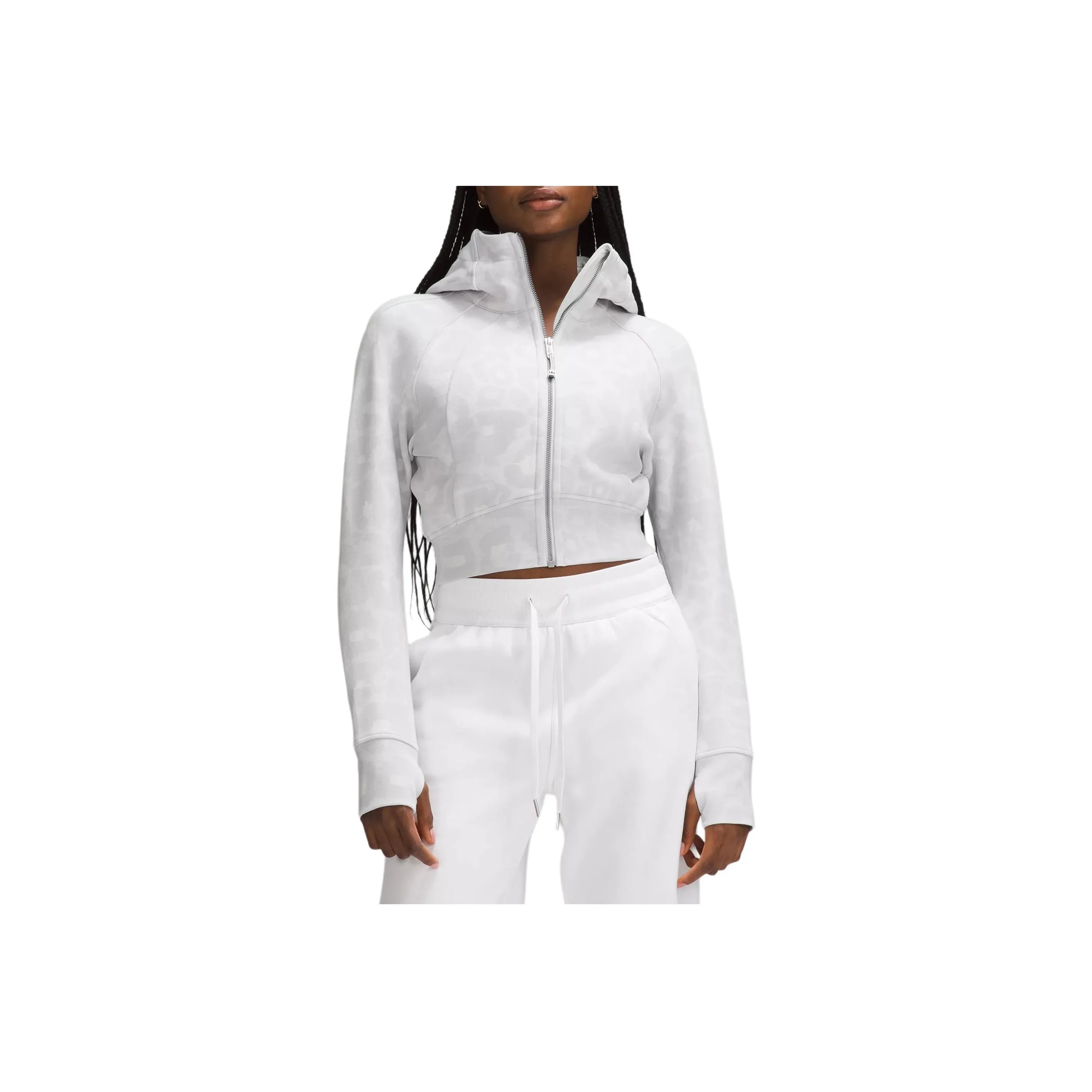 lululemon Scuba Series Full Zip Cropped Hoodie Толстовка Женская Серый