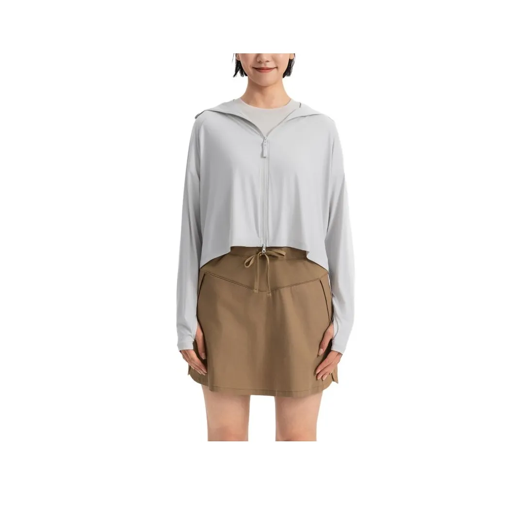 DECATHLON MH500 Sun Protection Clothing Women's Stone Gray