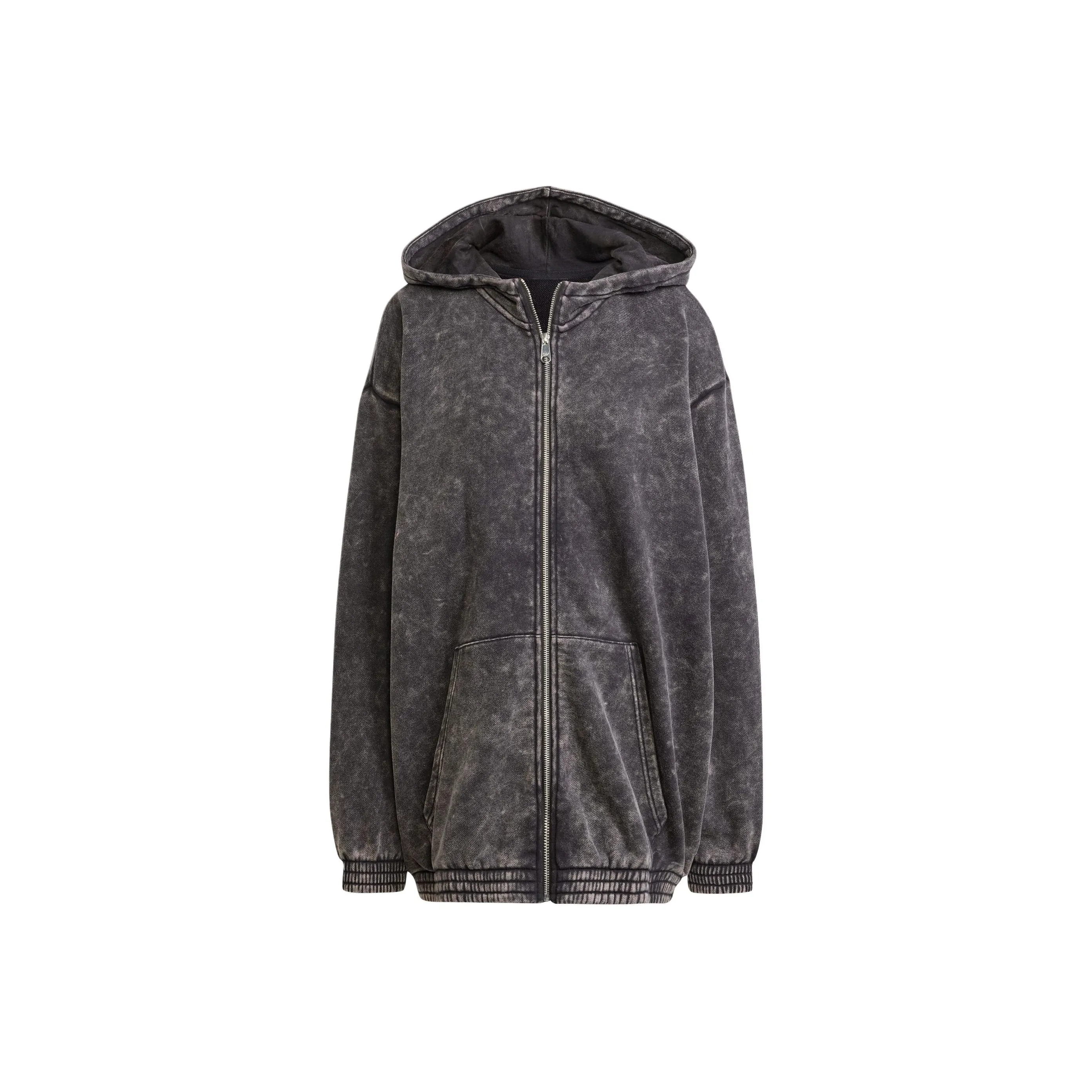 Adidas Originals Acid Washed OVERSIZED ZIP HOODIE Jackets & Coats Women's Black