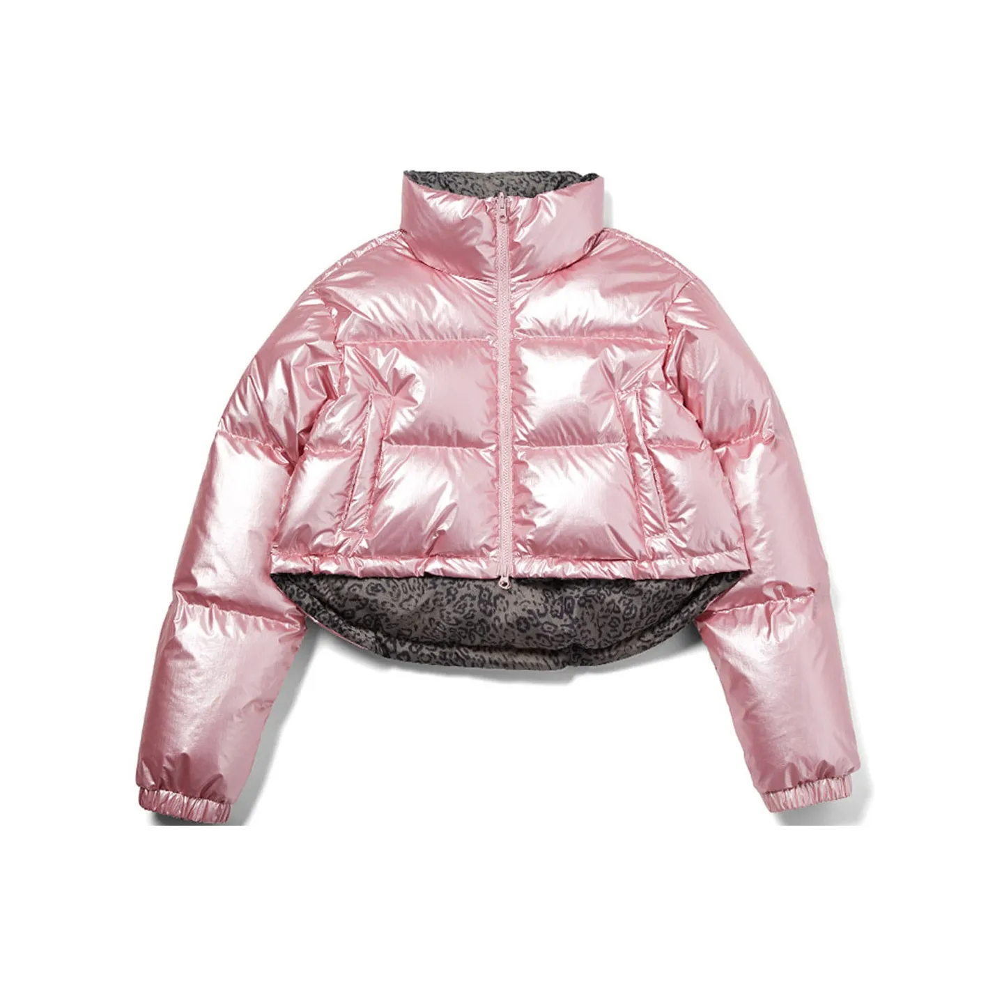 MARDI MERCREDI Пуховик Женские Персик Розовый Черный Коричневый Леопард С принтом