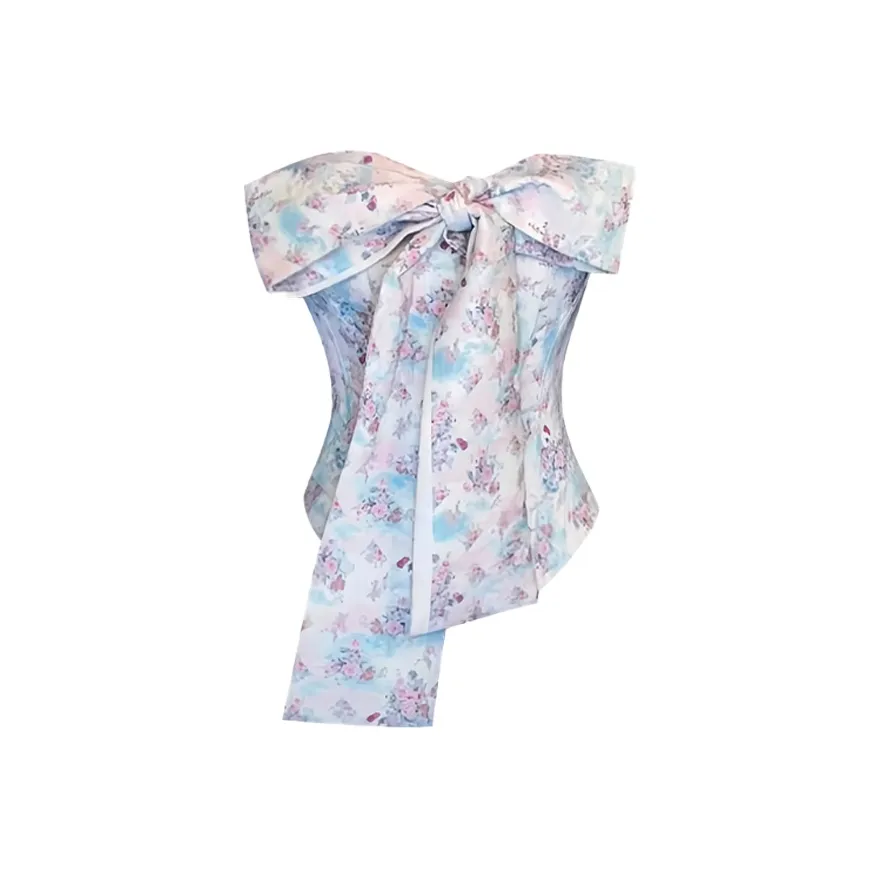 CANTALOVE Без бретелек Топ Женский Синий Розовый Смешанный