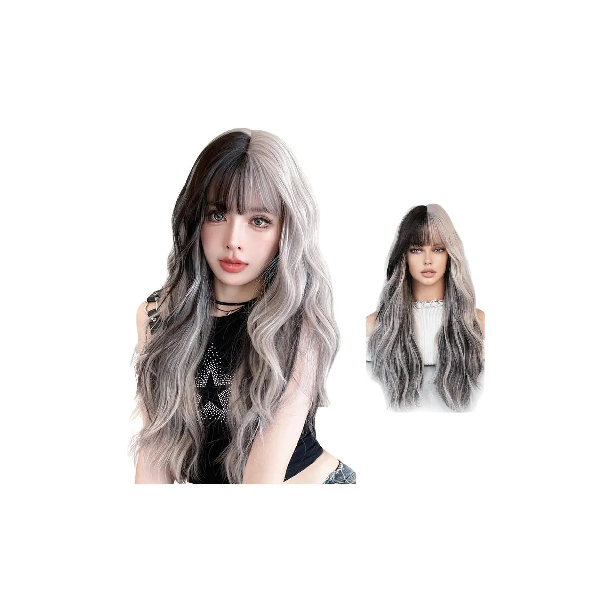 QIJIEHUANGHOU COS Японский стиль Комикс Парики Серебристо-серый Розовый Удлиненная длина