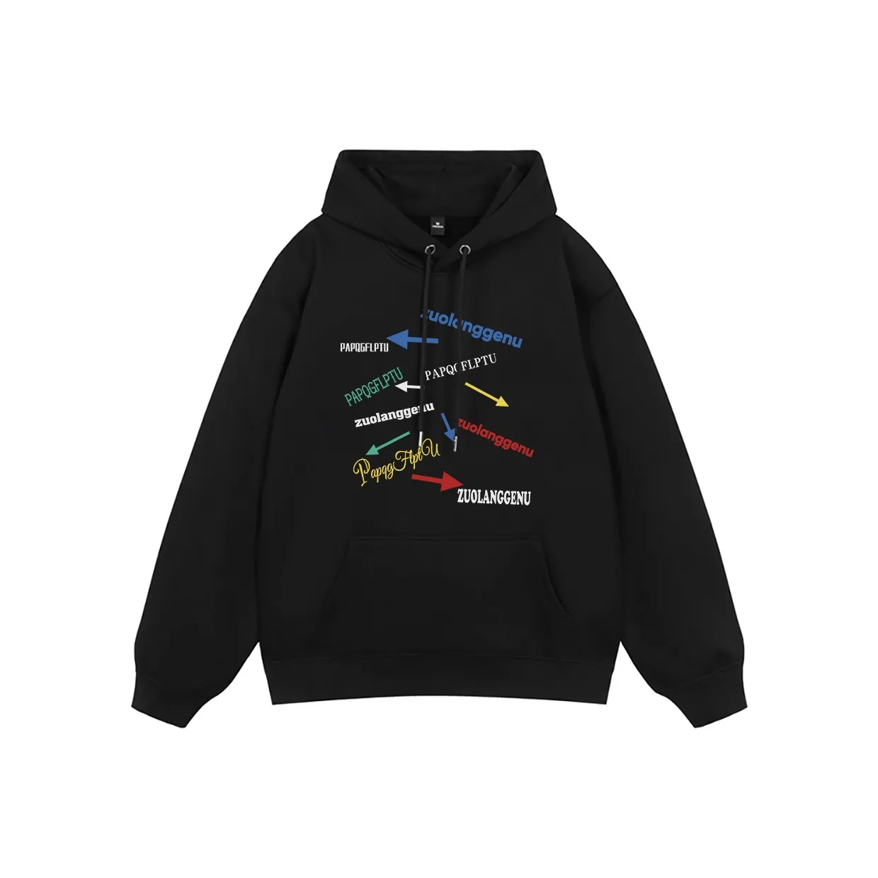 ZUOLANGGENU Свитшот Унисекс Черный