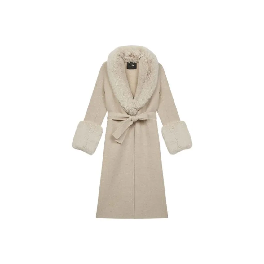 Maje Светло-янтарное женское пальто