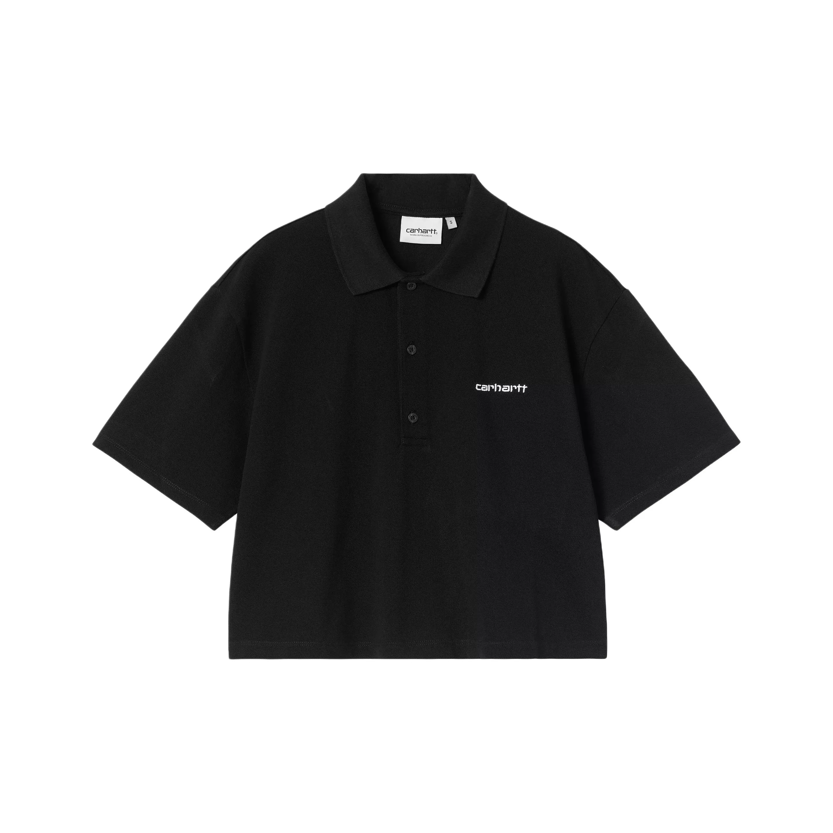 Carhartt WIP W' S S SS25 Carhartt Script POLO T Рубашка T Рубашка Женские Черный