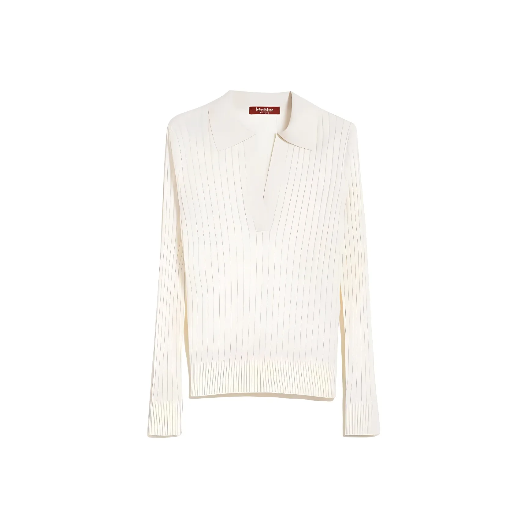 MaxMara Wool And Silk Sweater With Polo Shirt Collar Sweater Women's White
