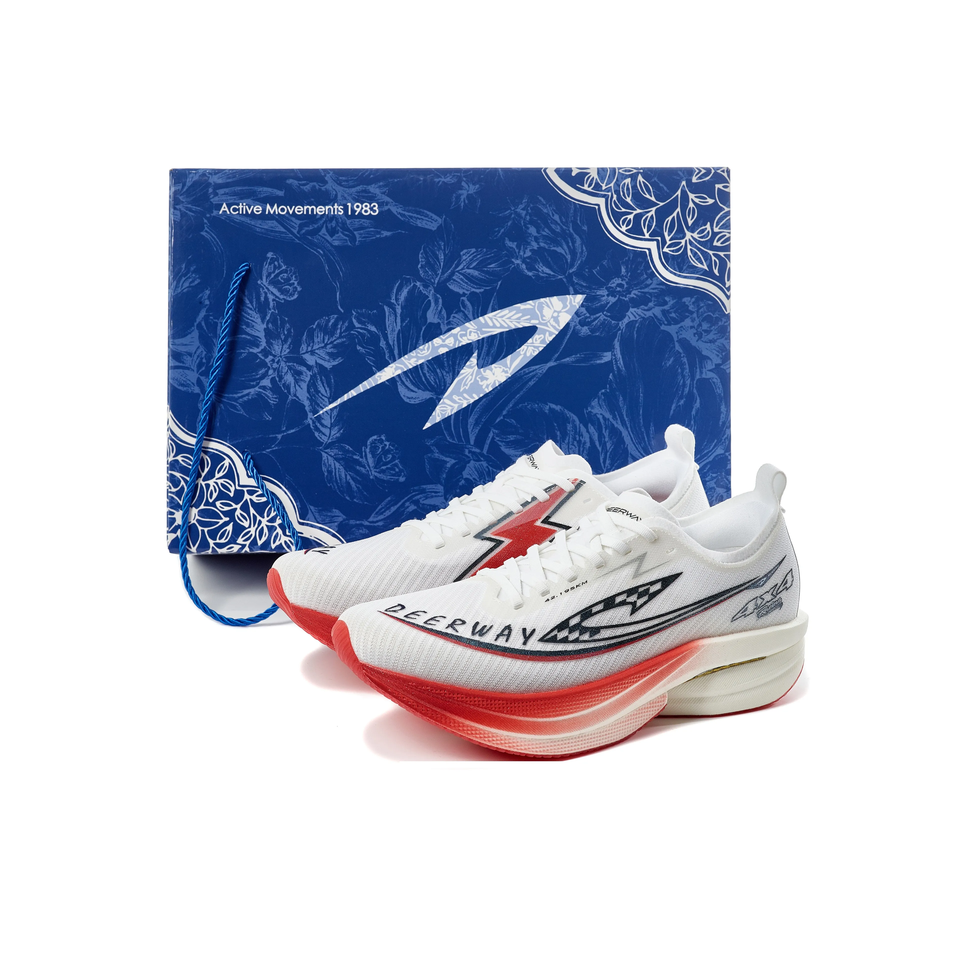 DEERWAY Беговые кроссовки Унисекс Белый Оранжевый