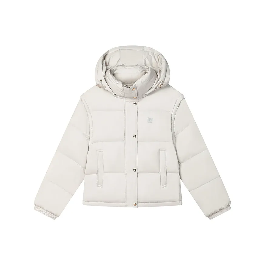 FILA FILA MILANO Italian Luxury Sports Collection Down Jacket Women's Light Gray Ivory