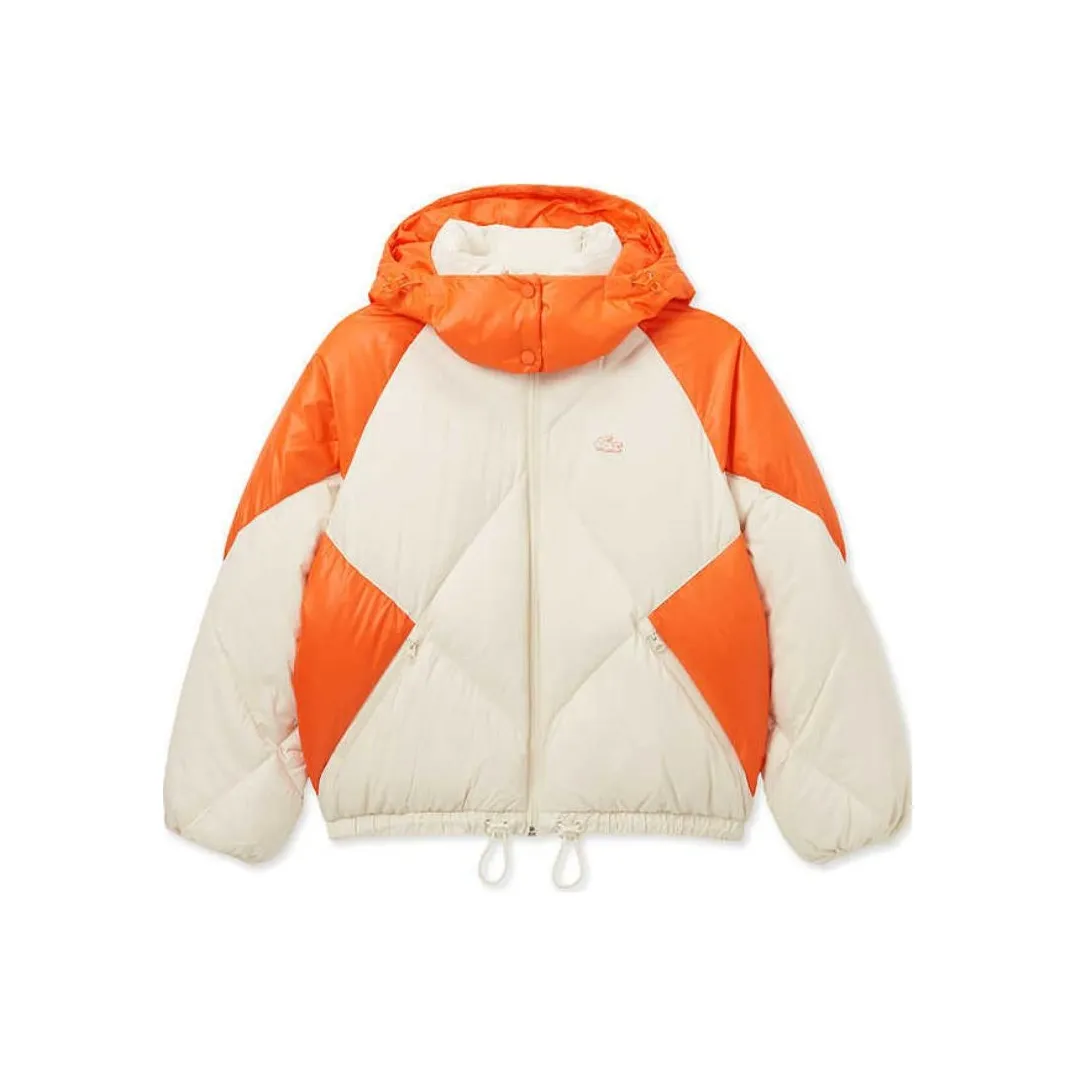Пуховик LACOSTE Collaboration Женские Экрю Оранжевый