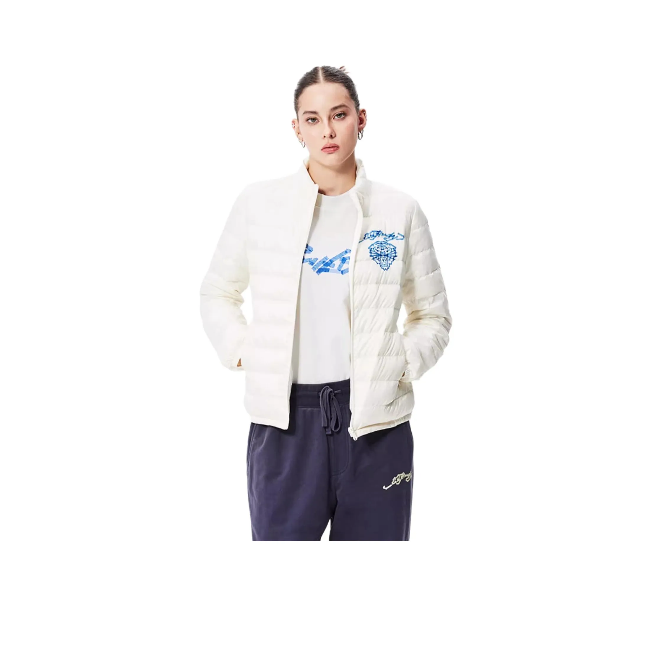 Ed Hardy FW24 Down Jacket Women's Ivory White