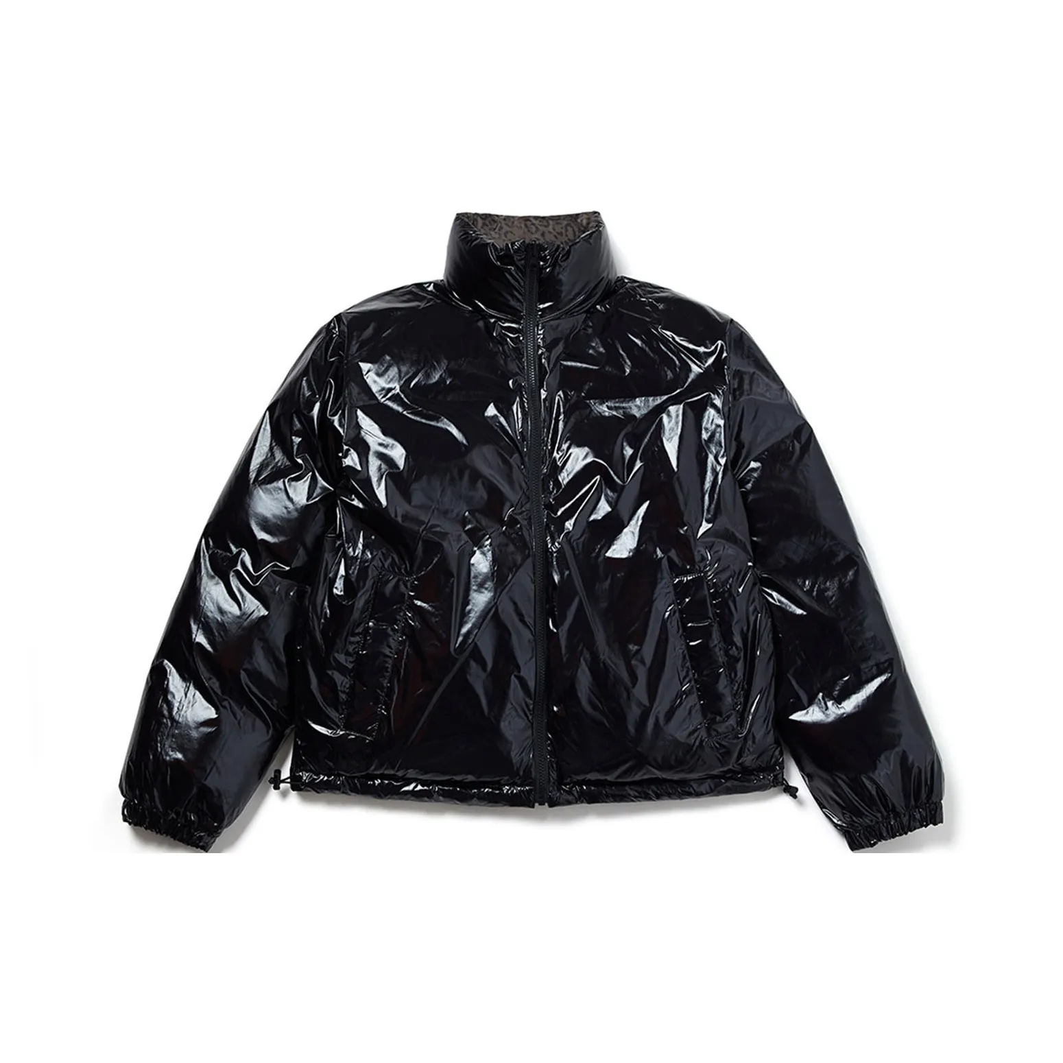 MARDI MERCREDI Пуховик Женские Ромб Черный Коричневый Леопард