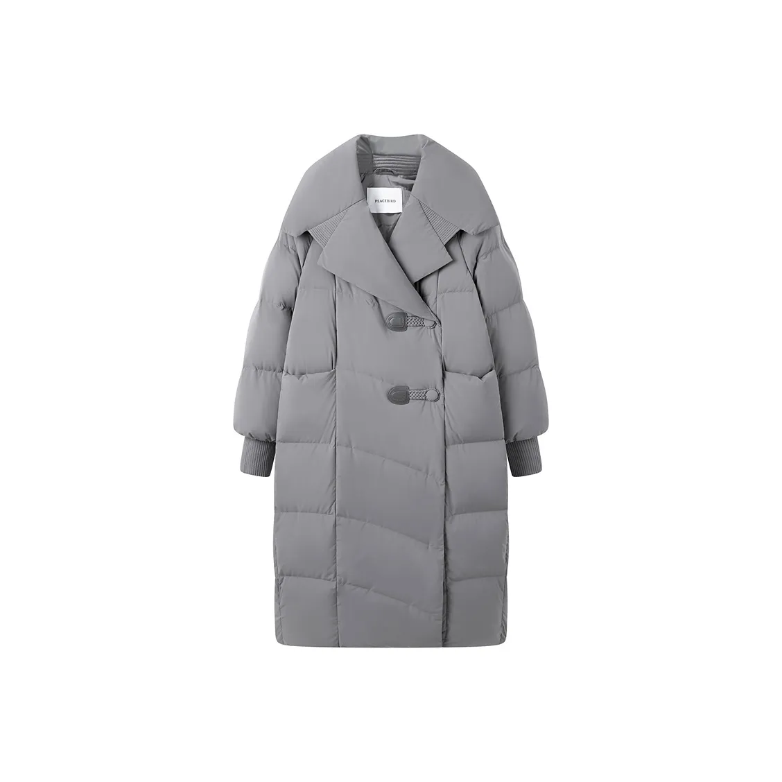 PEACEBIRD Down Jacket Women's Plain Gray