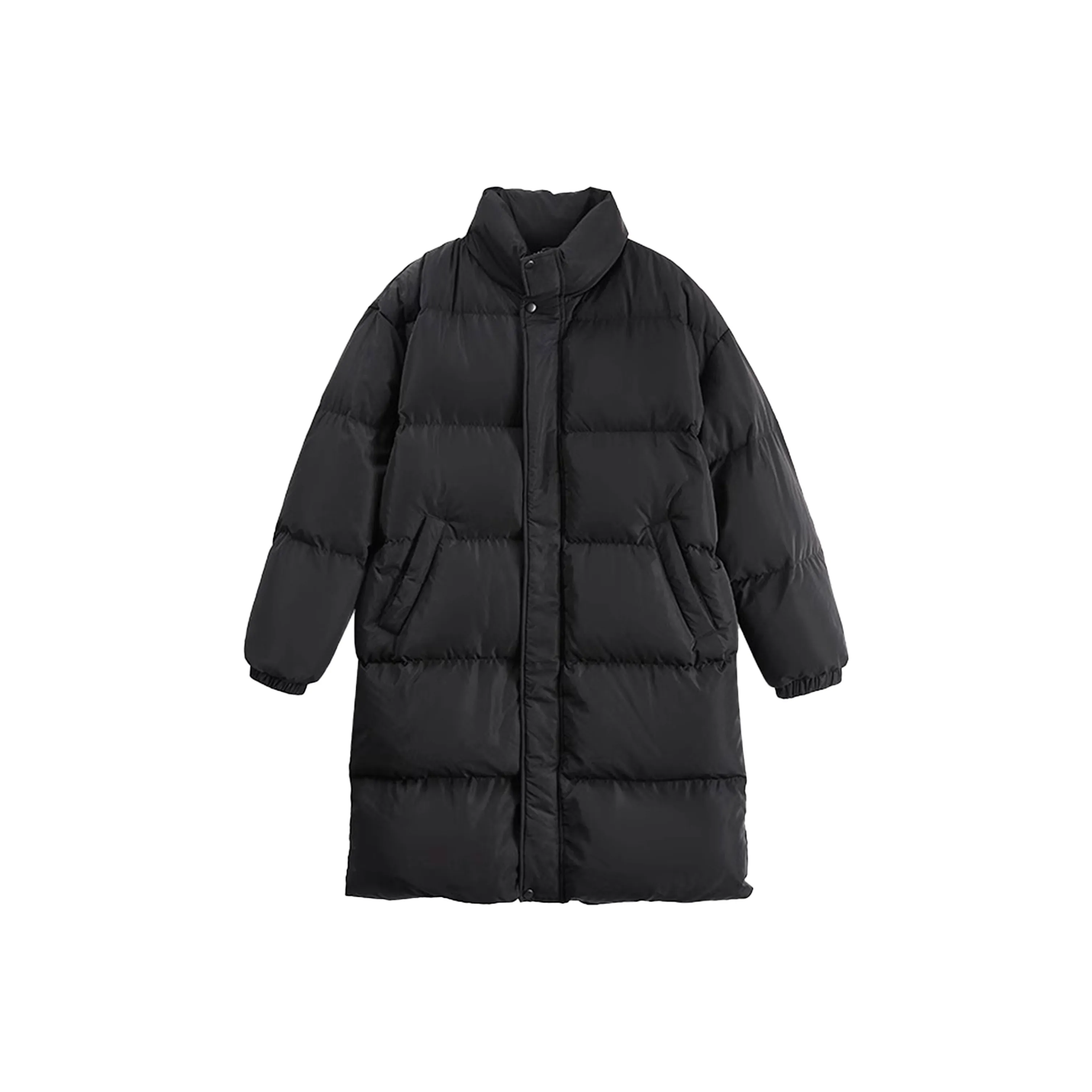 CAMEL Mid Length Turtleneck Stand Collar Water Resistant White Goose Down Down Jacket Women's