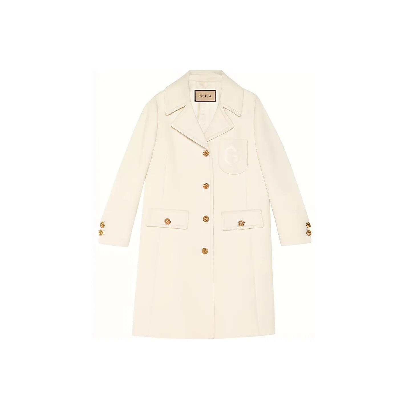 GUCCI Double G Embroidered Button front Coat