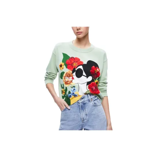 ALICE+OLIVIA Green Tea Коричневый Женские Свитшоты