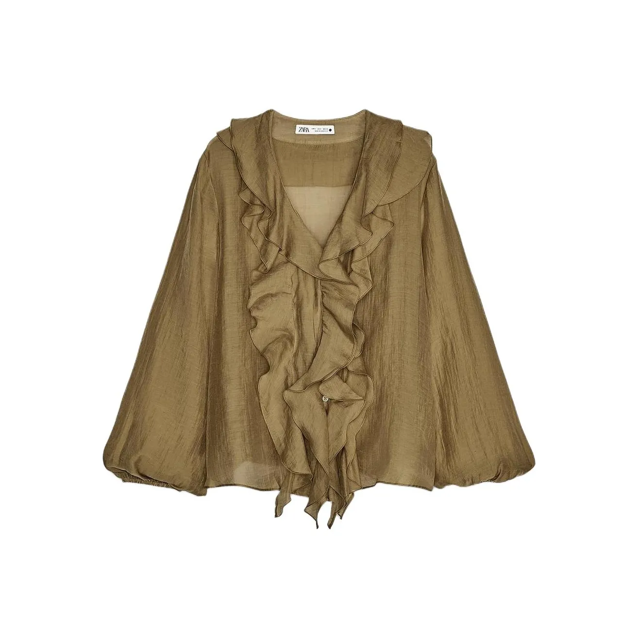 ZARA ZW Series Рубашка Женская Горчичный