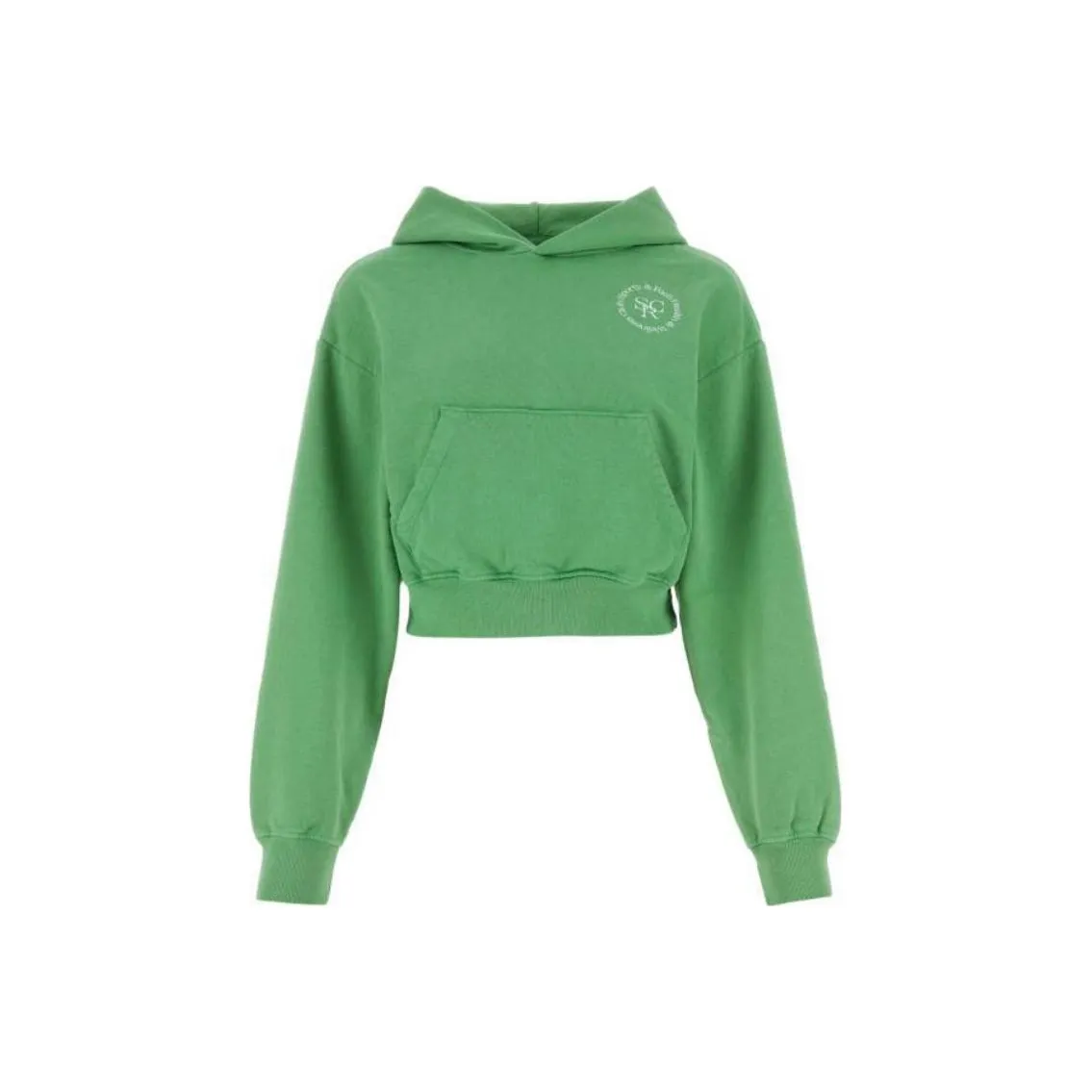 SPORTY & RICH Logo Printed Cropped Hoodie