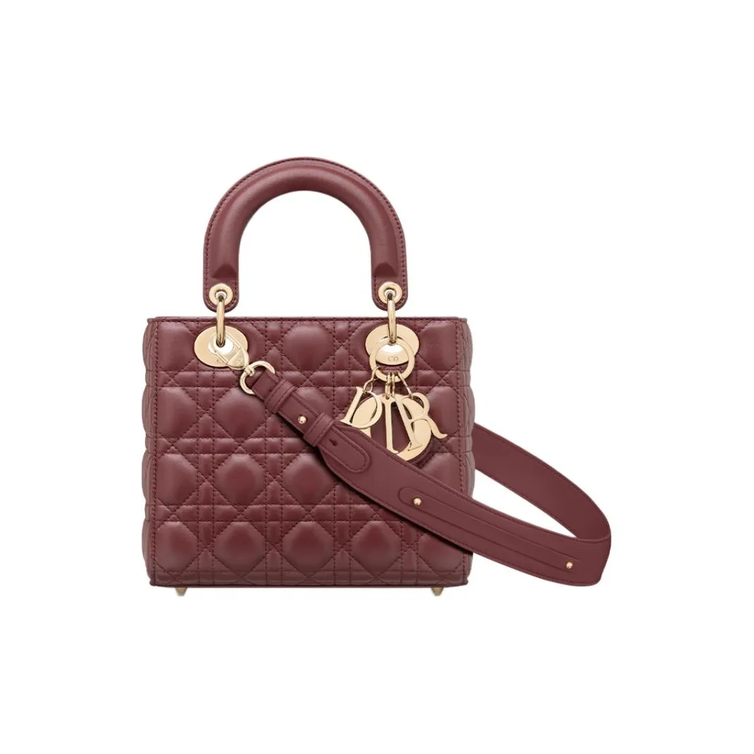 DIOR Lady Dior My ABCDior Lambskin Lady Dior Bag, One Shoulder Handbag Trumpets Women's Dahlia Red