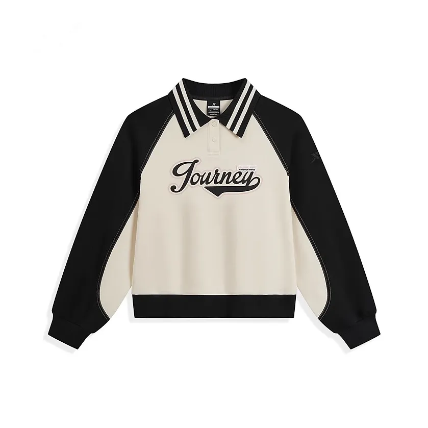 XTEP Sports Life Collection Толстовка Женская Mountain Moon Белый Jet Черный