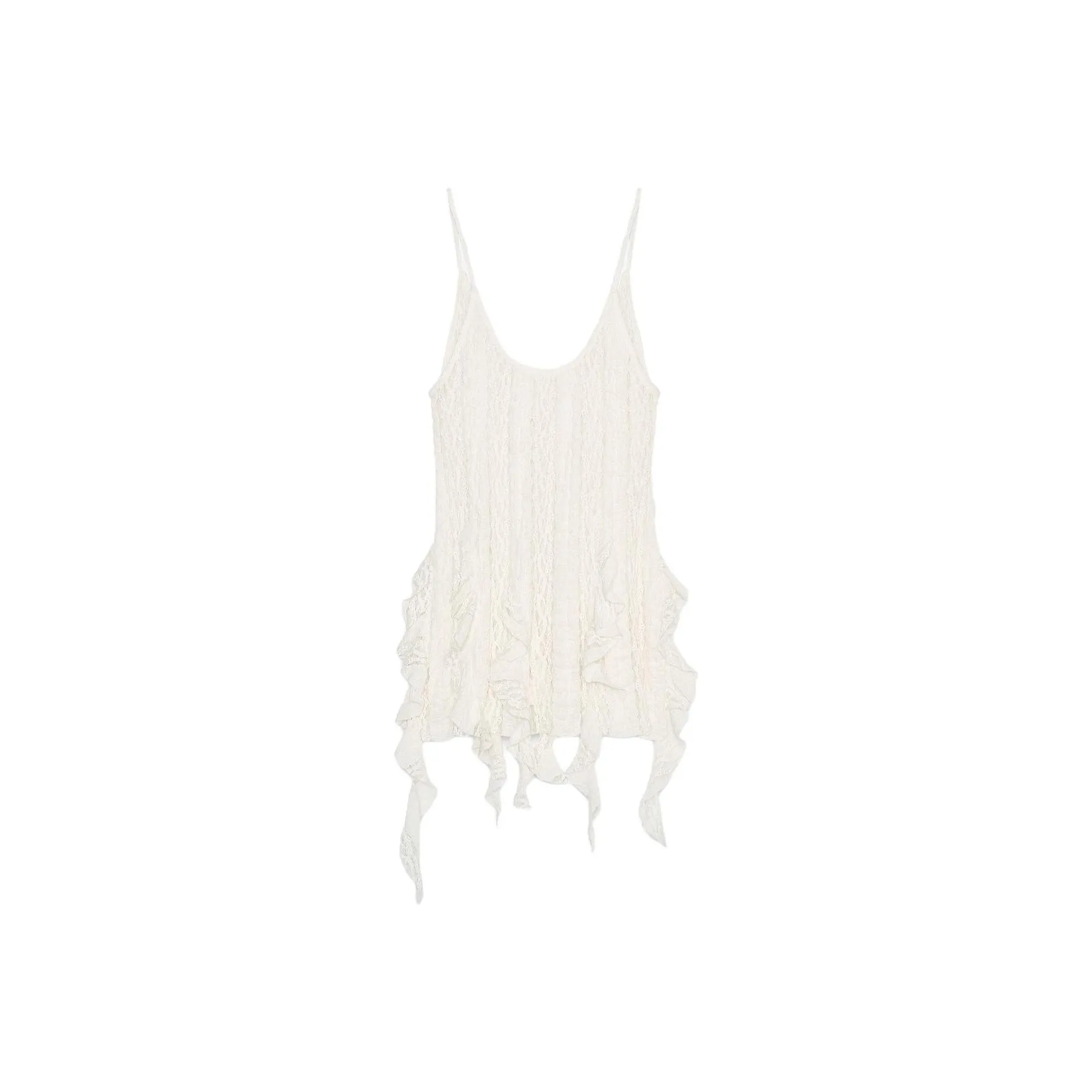 ZARA Топ на бретелях Женский Натуральный Белый