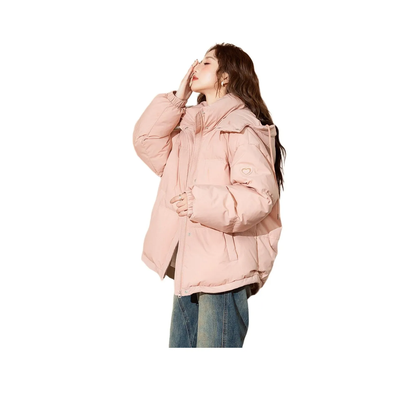 Tonlion Пуховик Женский Коралловый Розовый