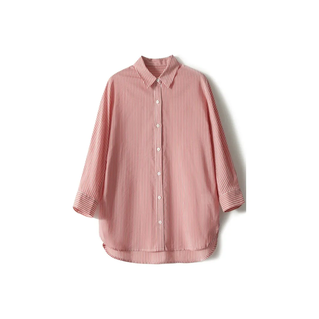 Yvetteclassic Рубашка Женская Красная и Белая Полосы