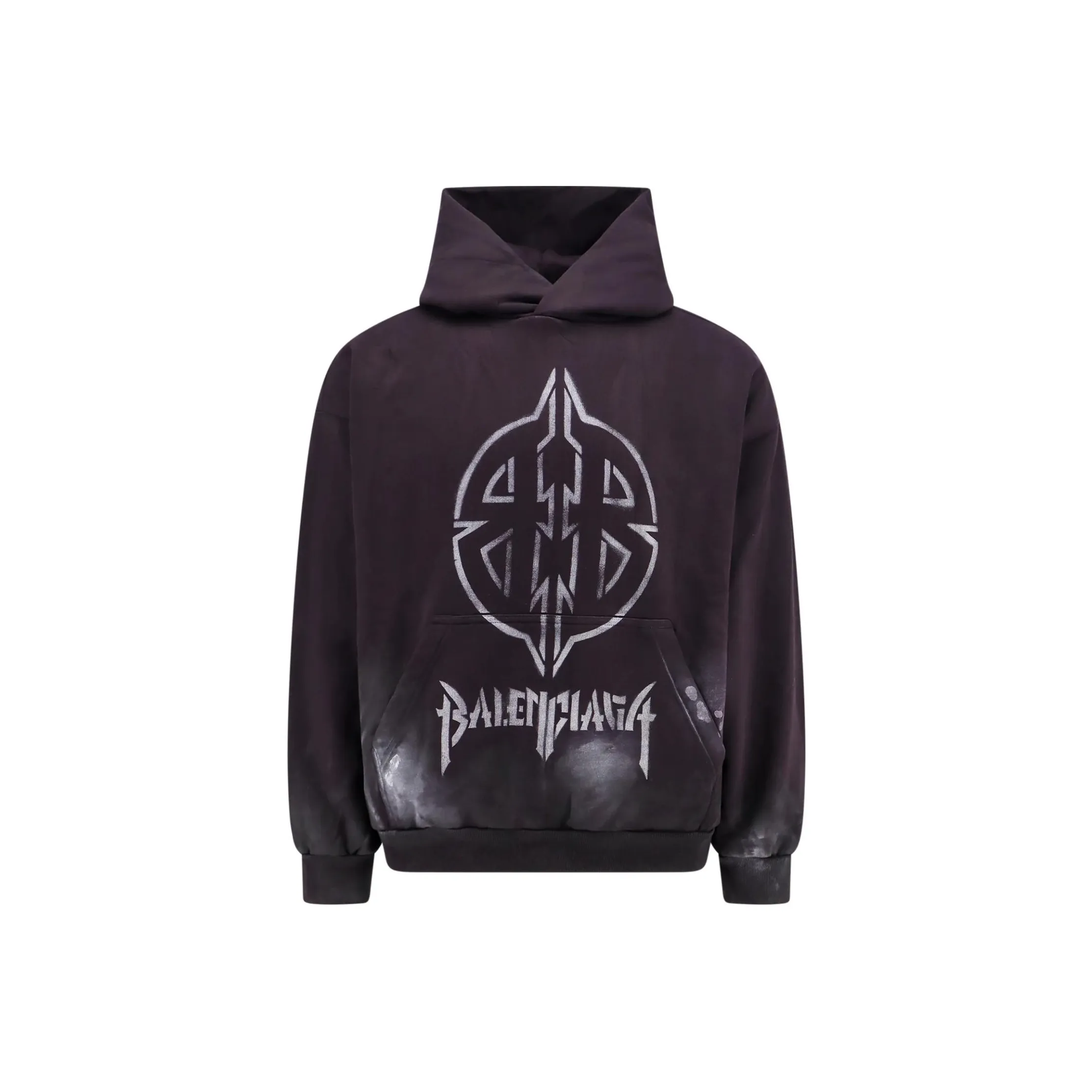 Balenciaga Medium Fit Hoodie 'Washed Black/White'