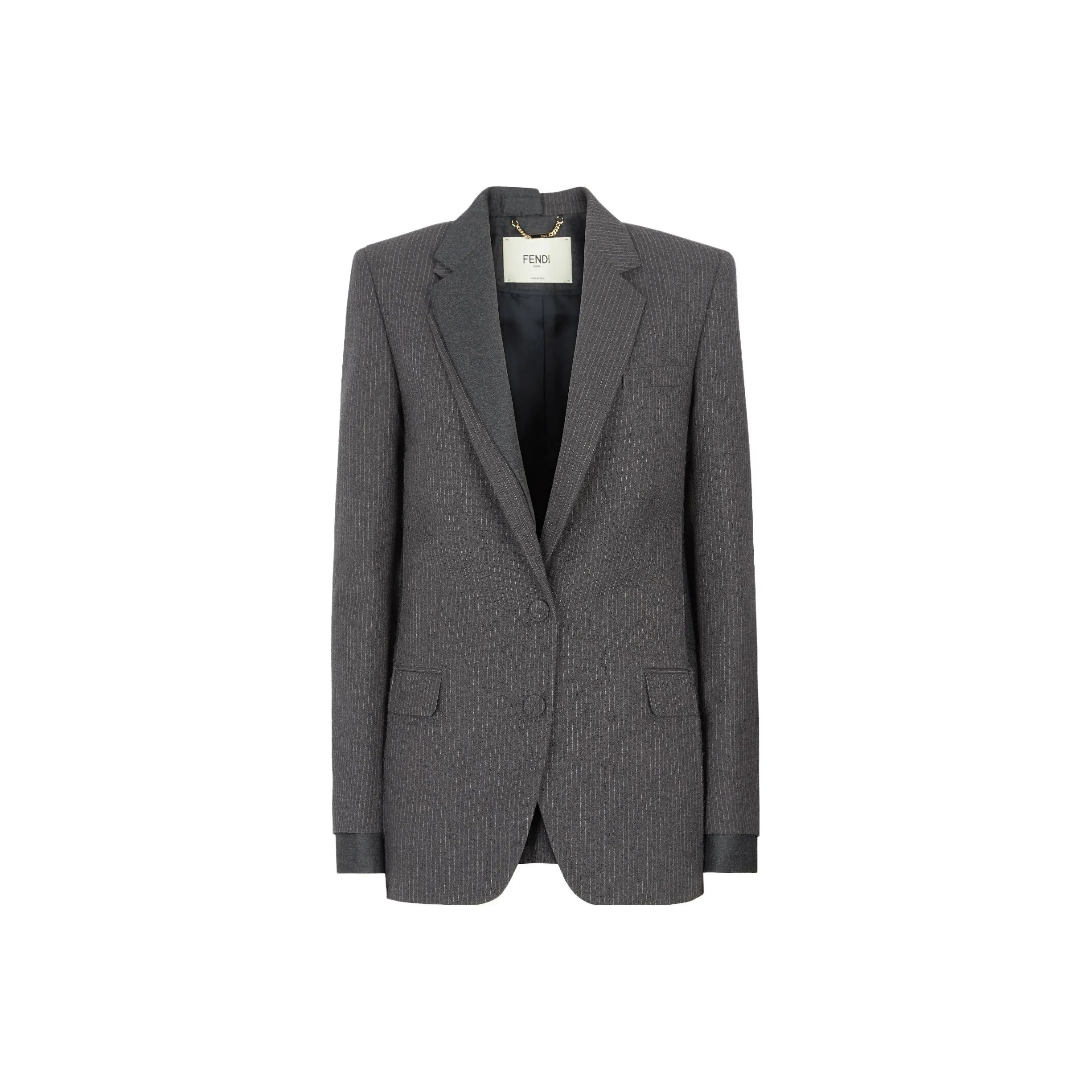 FENDI Single Breasted Striped Tailored Blazer
