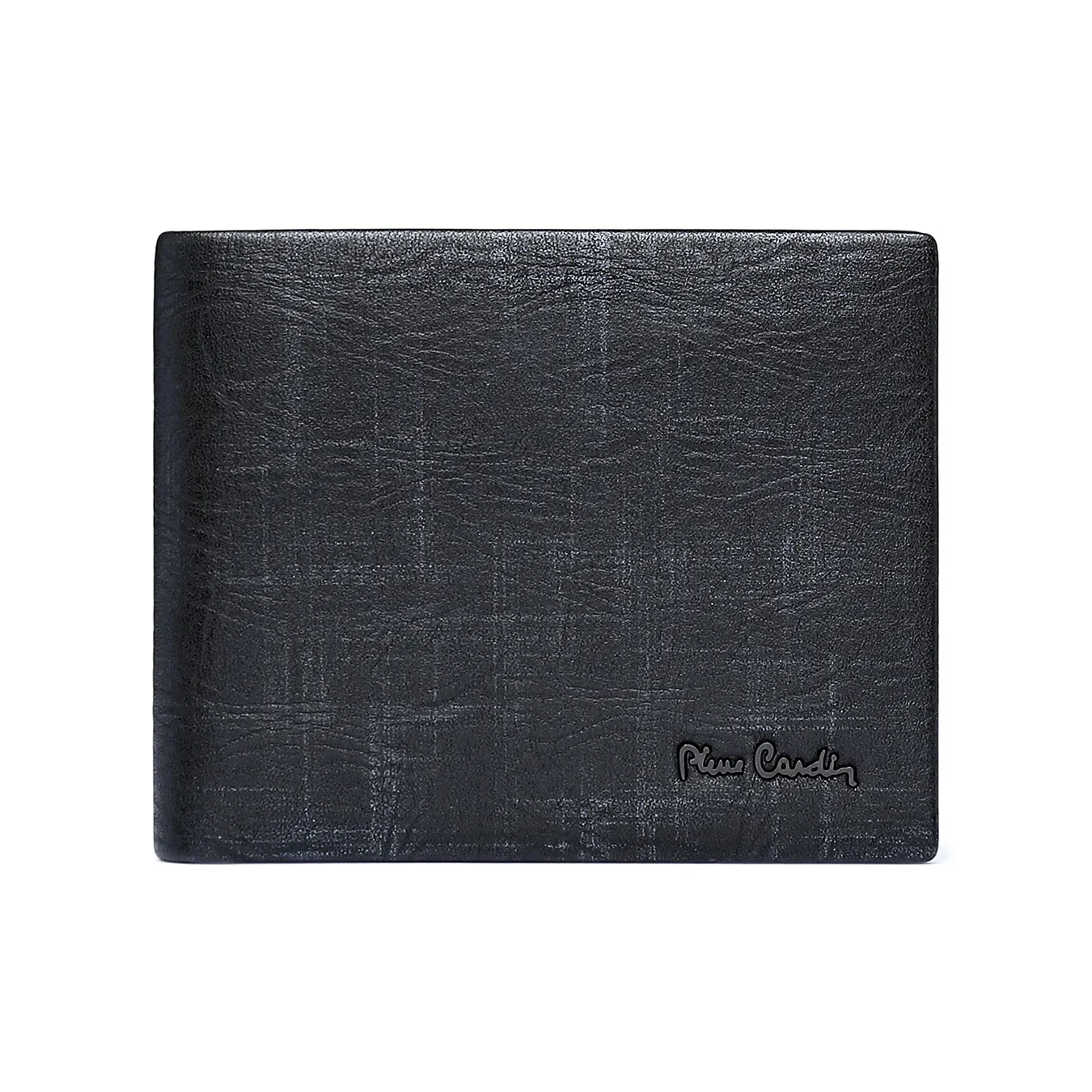 PIERRE CARDIN Кошелек из крупнозернистой текстуры коровьей кожи мужской черный
