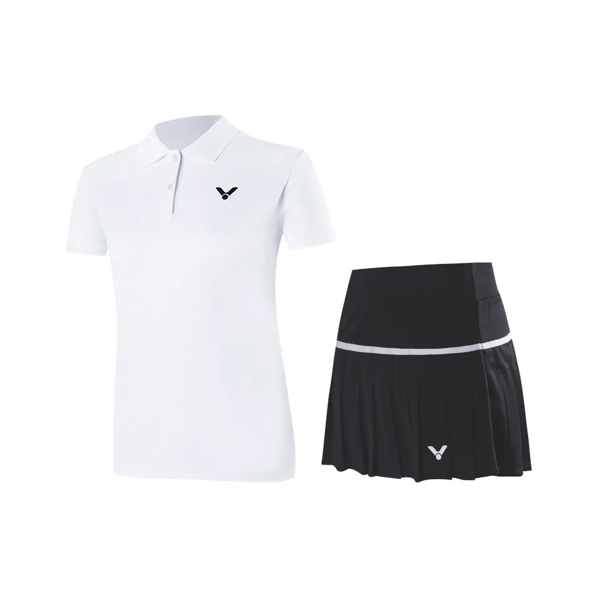 Victor Комплект с юбкой Женские 2 шт Белый топ+Черный