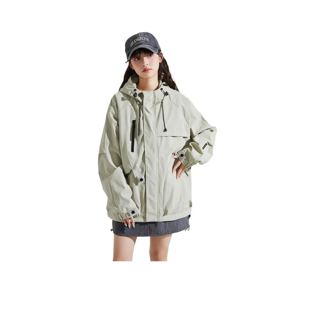 Tonlion Jackets Coats Women's Gray Pea Green