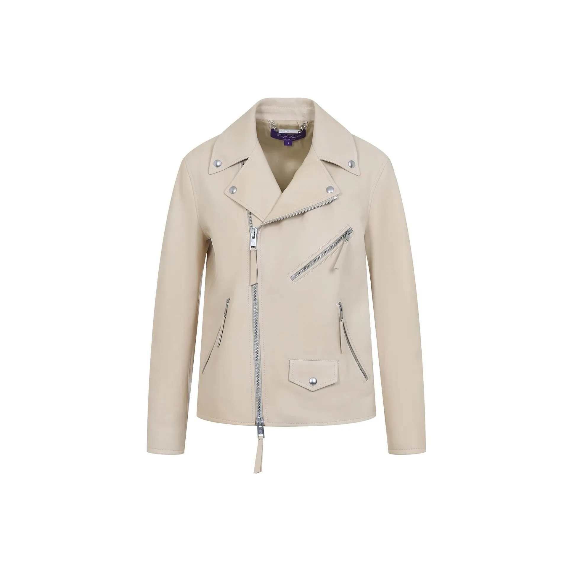 Ralph Lauren Zipped Leather Biker Jacket