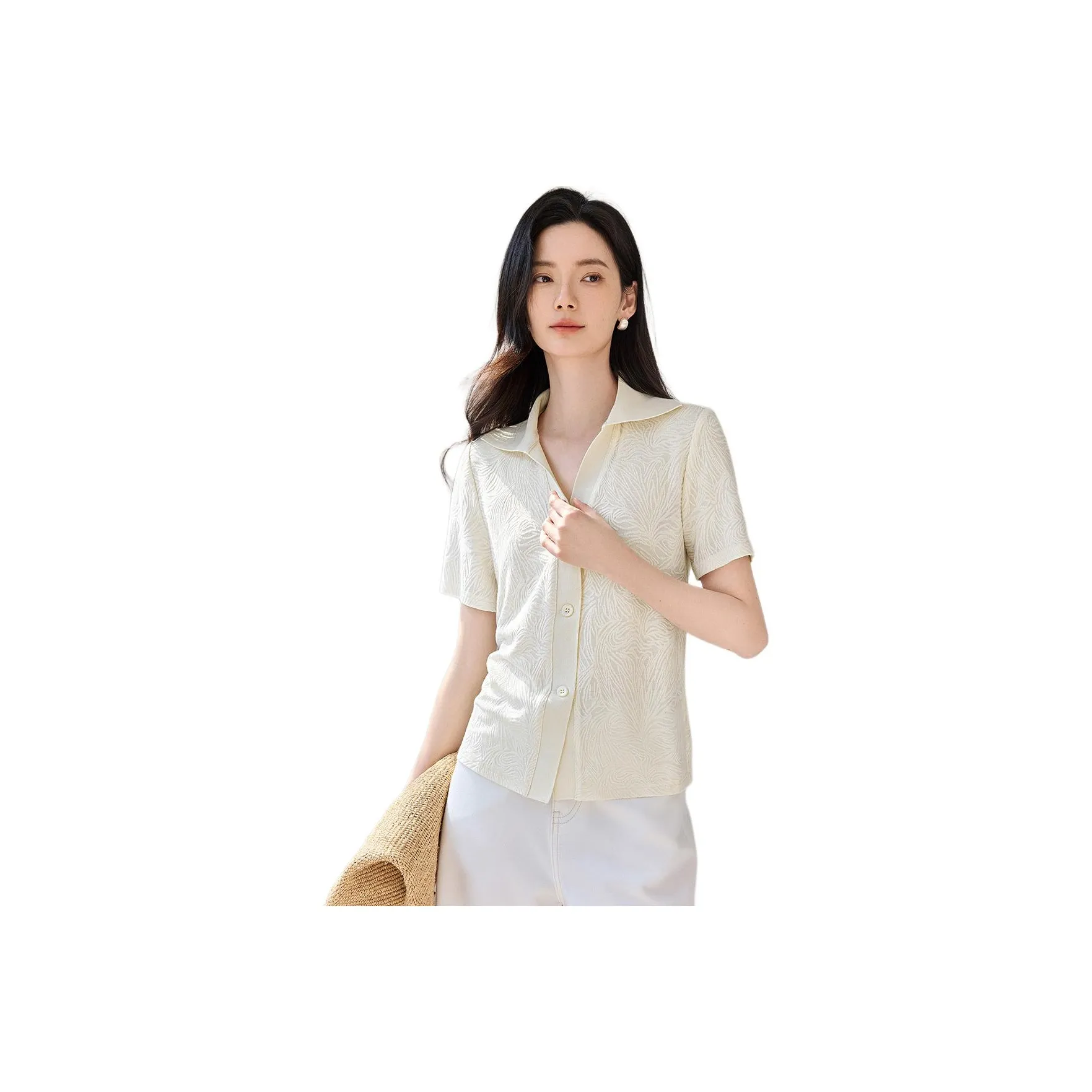IHIMI Shirt Women's Cream White