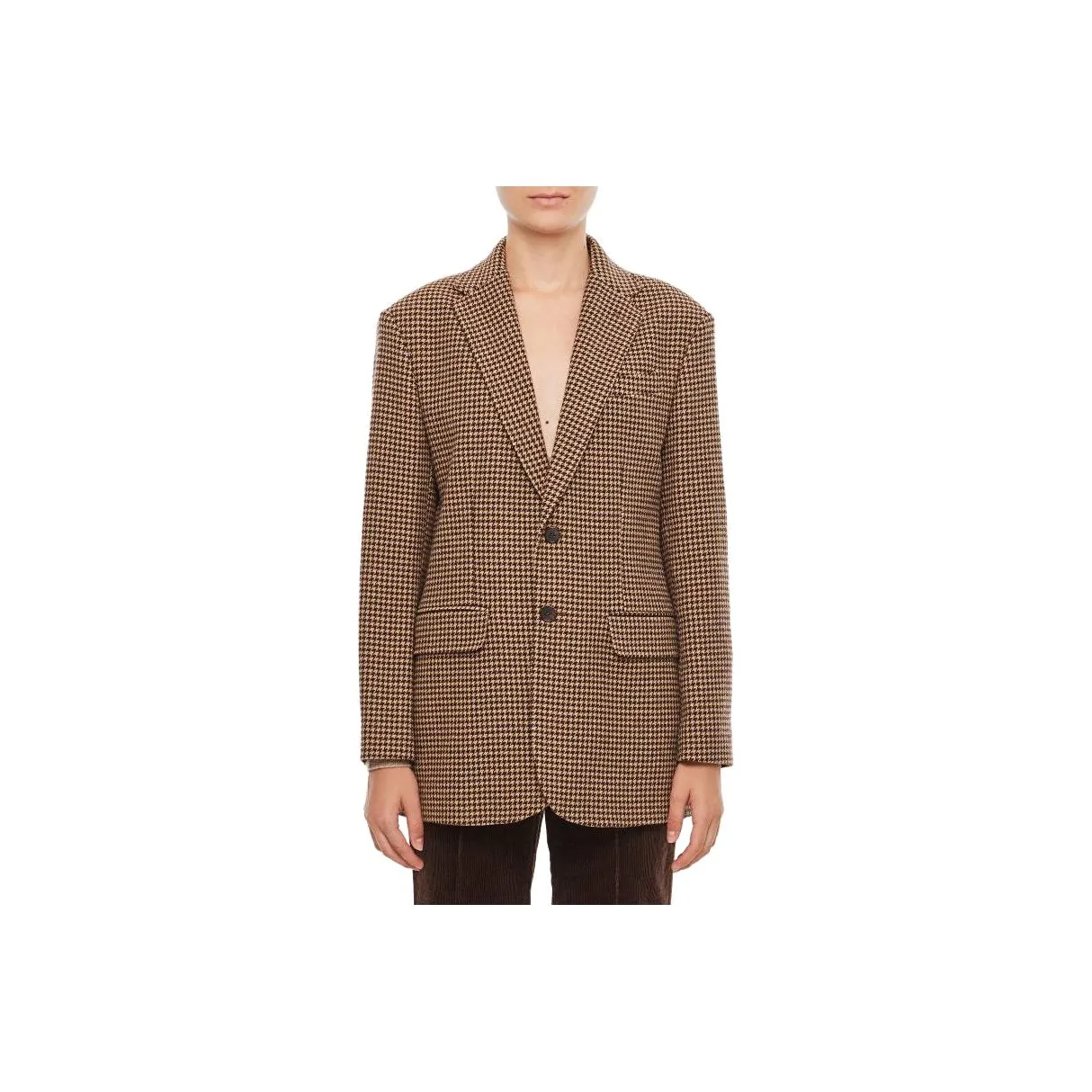 Lee Koszulki polo Single-breasted Houndstooth Tweed Blazer