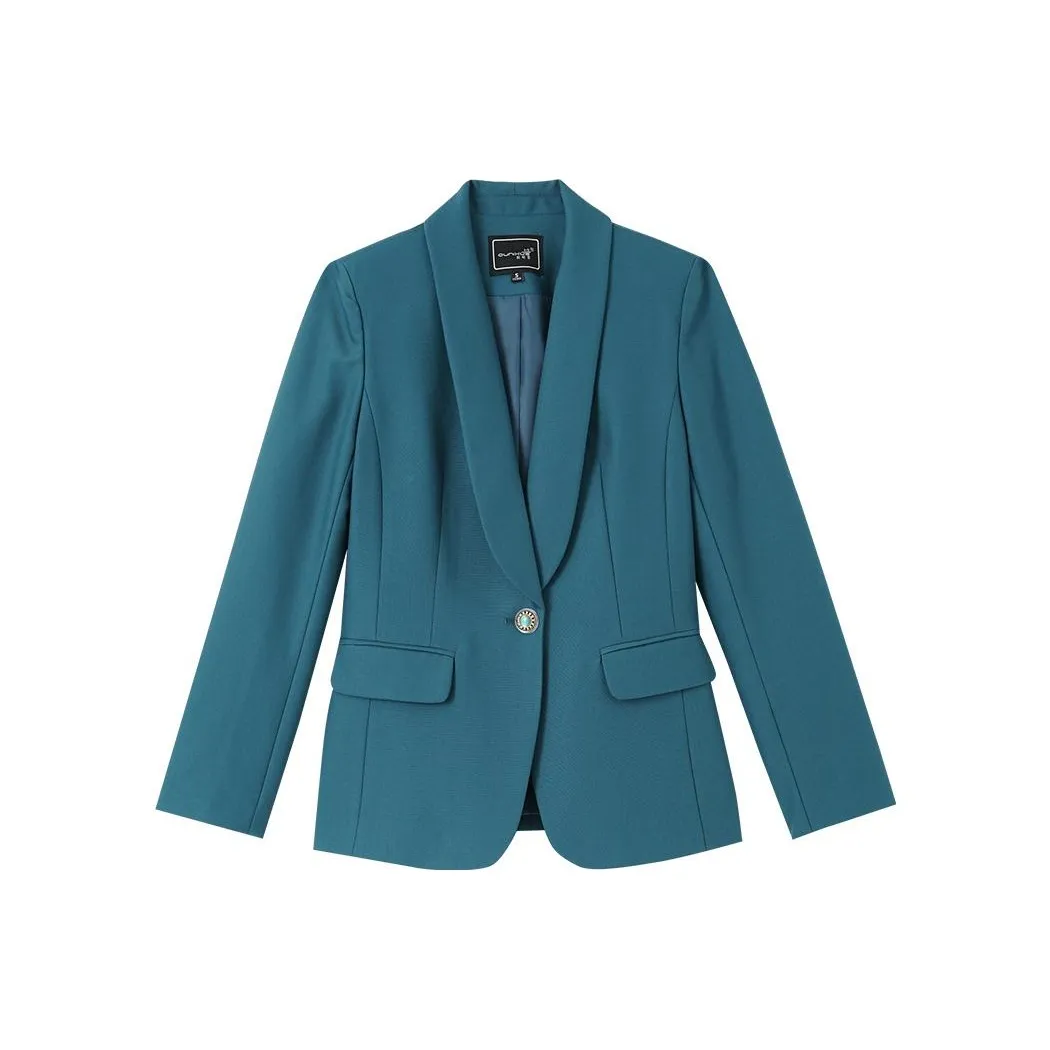 OUNIXUE Бирюзовый Женские Офисные Костюмы