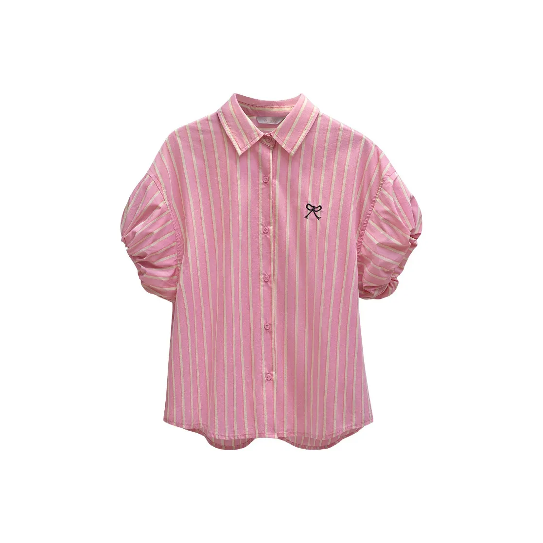 Cypress House Рубашка Женская Розовая Желтая Полосатая
