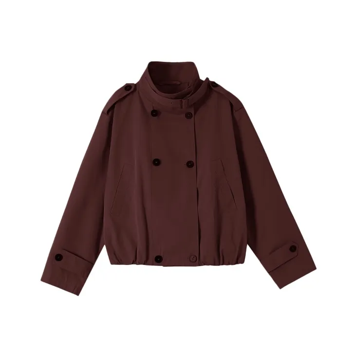 PAZZO Versatile Petite Cropped Trench Coat Jackets & Coats Women's