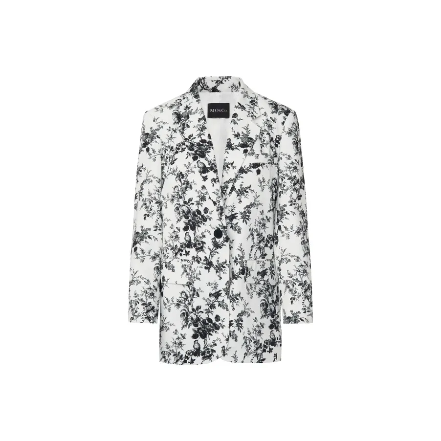 MO&CO Business Suits Women's White With Black Floral