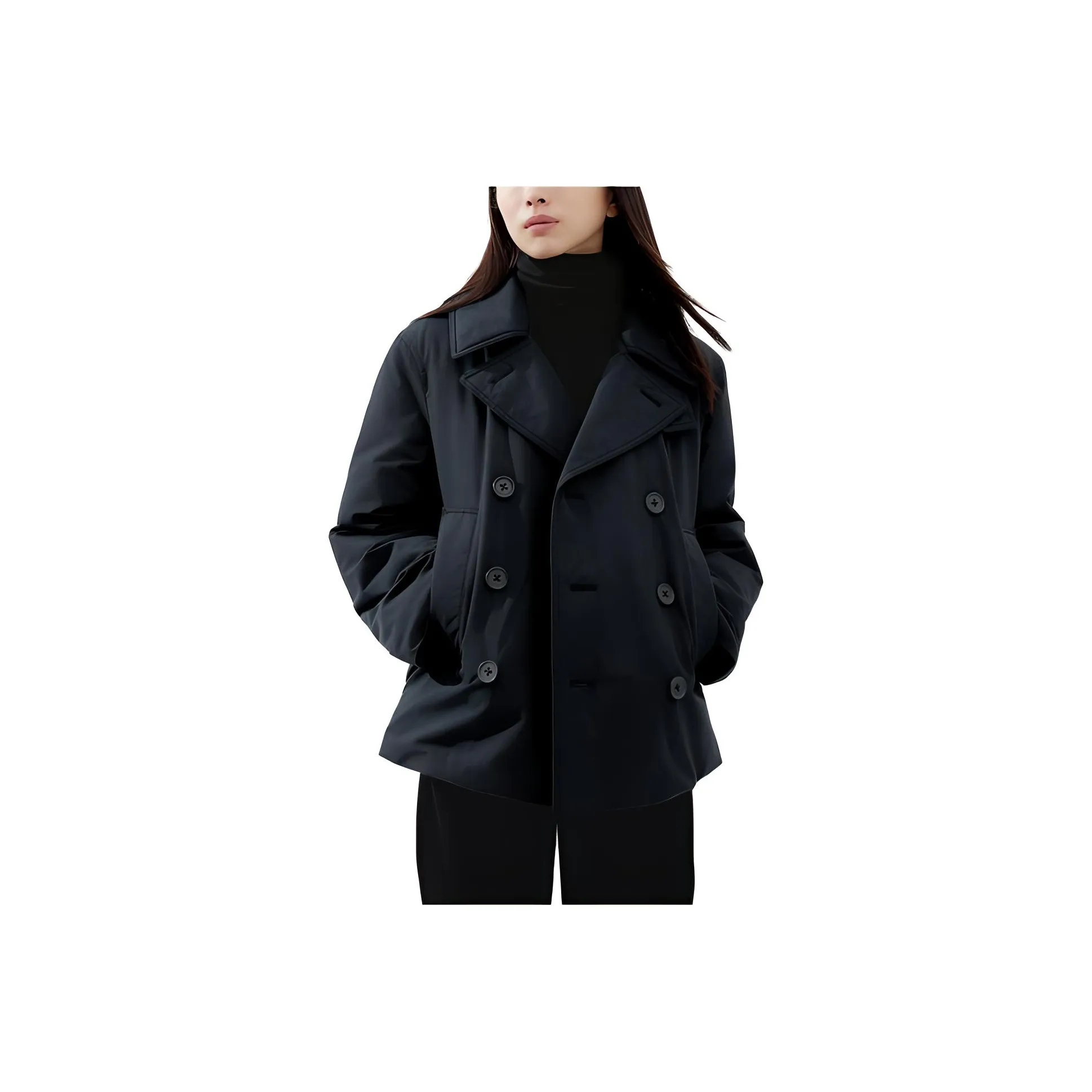 UNIQLO FW23 U Series Черное Женское Пальто