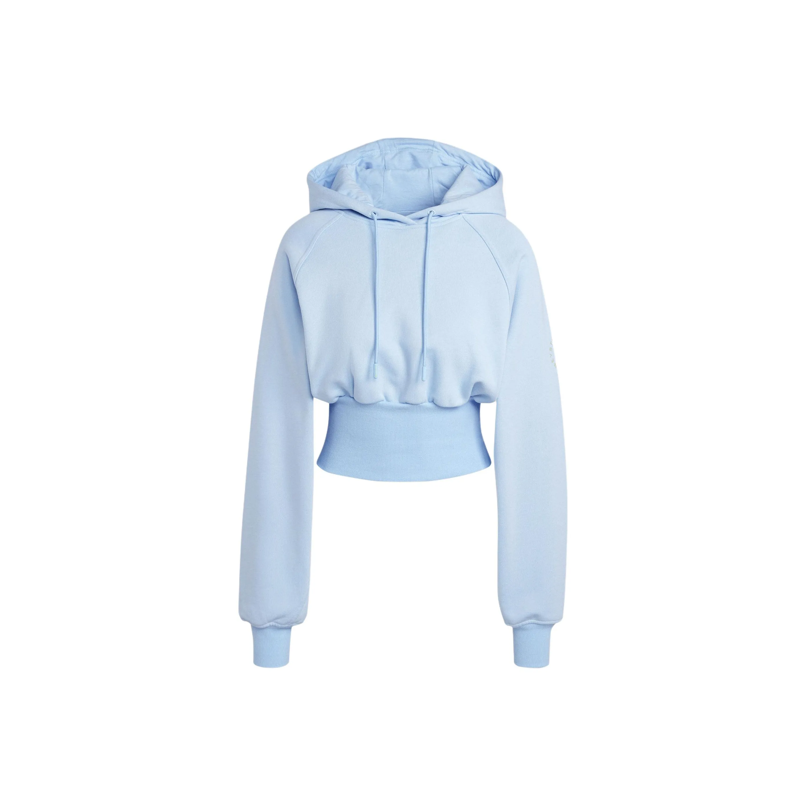 Adidas Cropped Hoodie Толстовка Женская Глянцевое Покрытие Синий