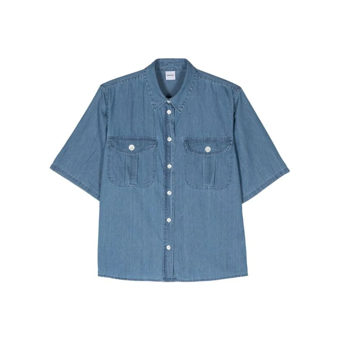 ASPESI Chambray Short Sleeved Denim Shirt