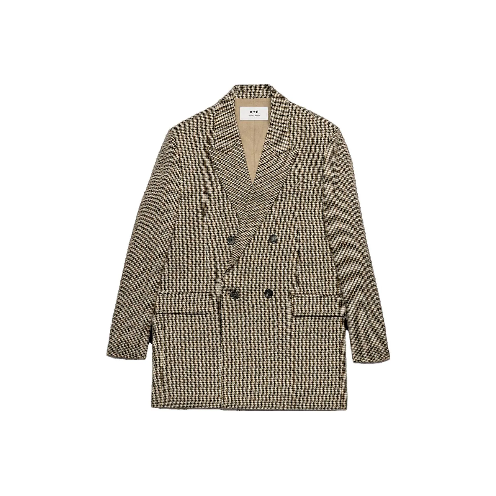 Ami Paris Houndstooth Double Breasted Blazer
