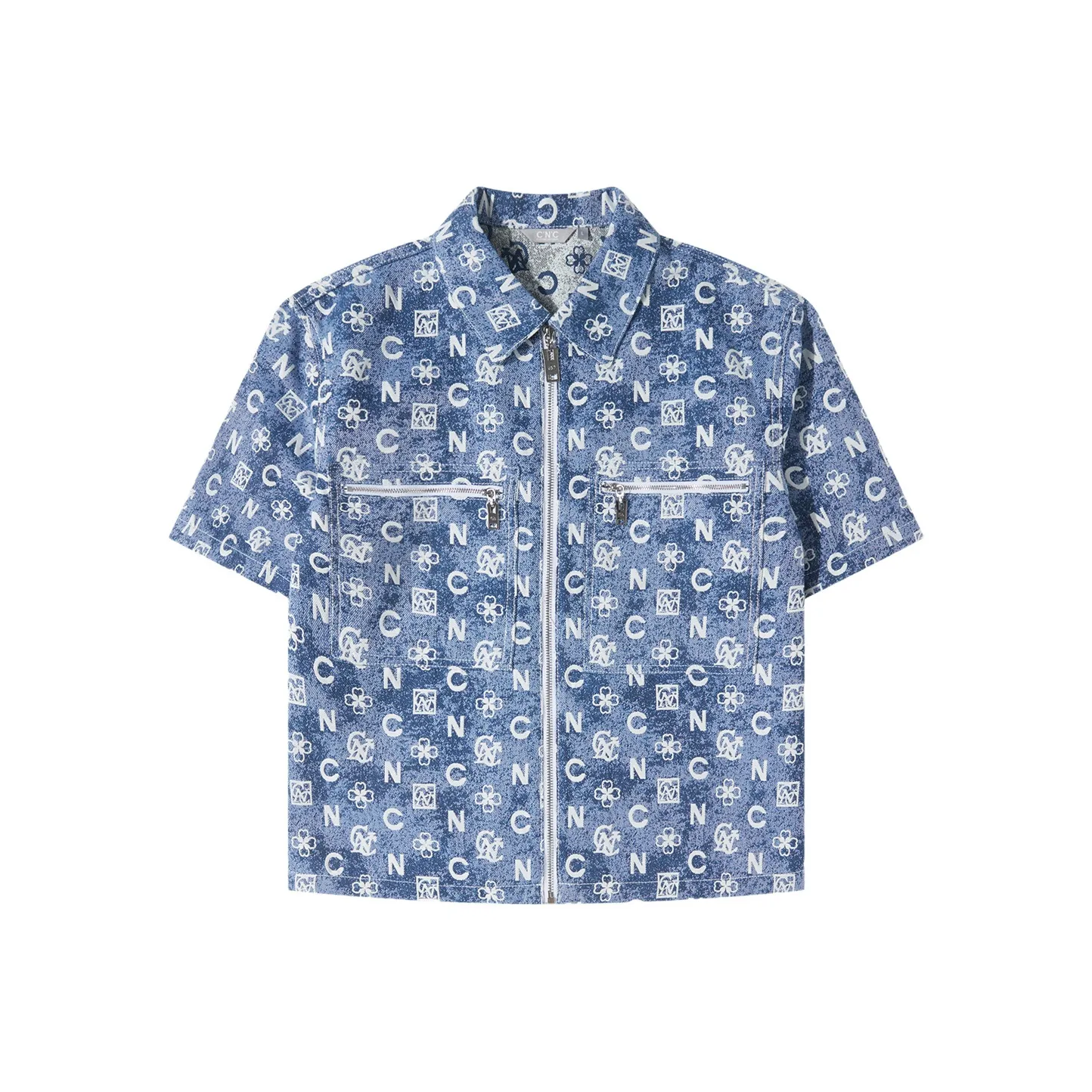C'N'C Denim Jackets Women's Blue Pattern