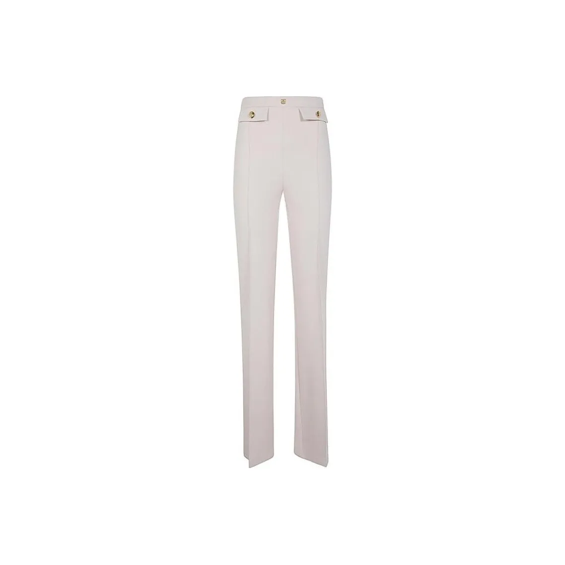 Elisabetta Franchi Logo Rivet Stretch Crepe Palazzo Trousers